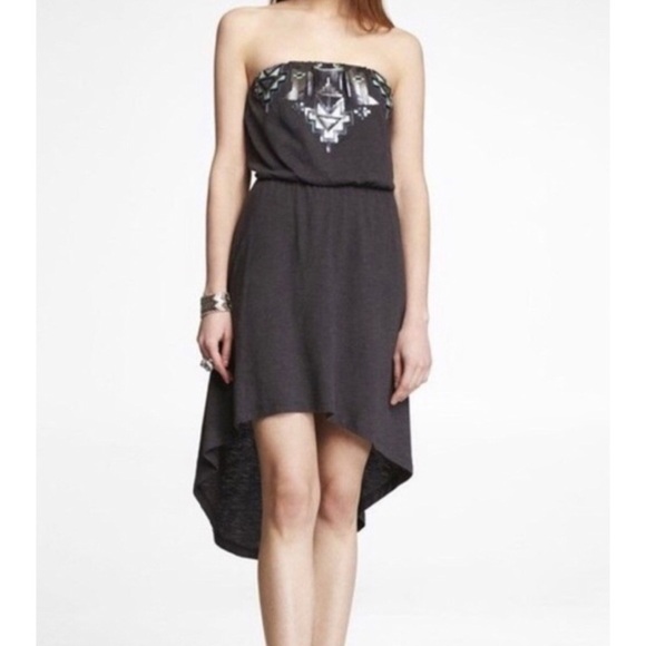 🆕 Express sequin hi low strapless dress - Picture 2 of 12